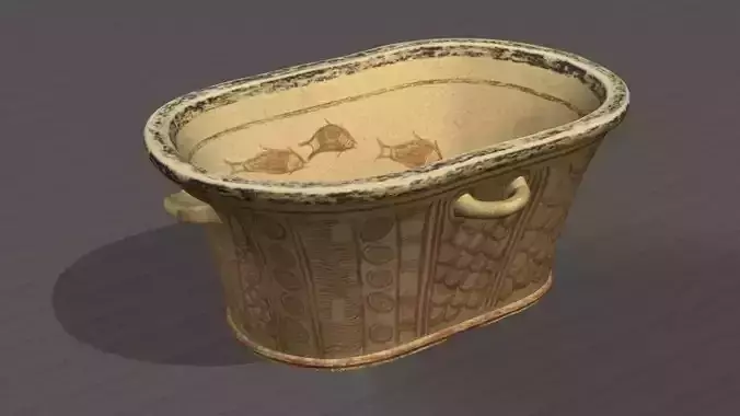 Minoan Painted Bathtub - Pachyammos Crete 1350 BC - 14th Century