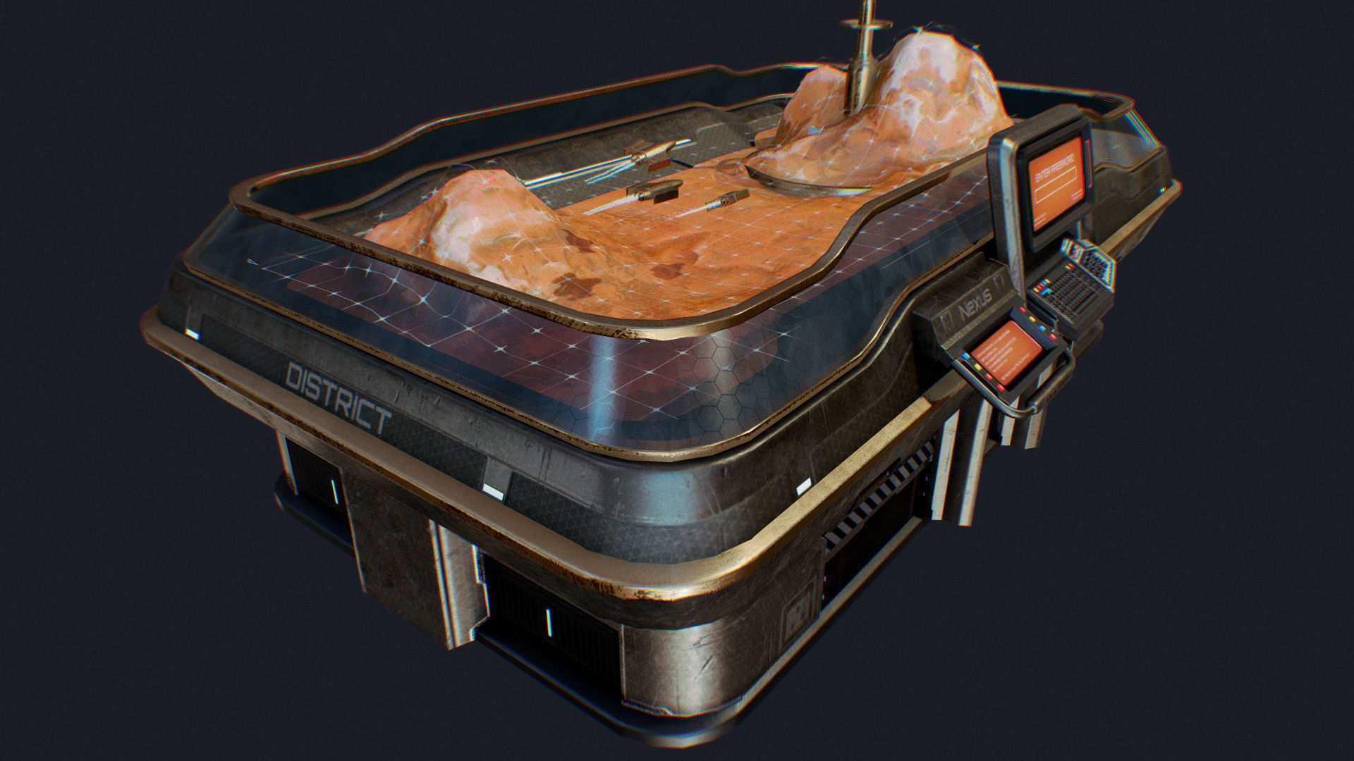 Strategy Board Low-poly 3D model_12