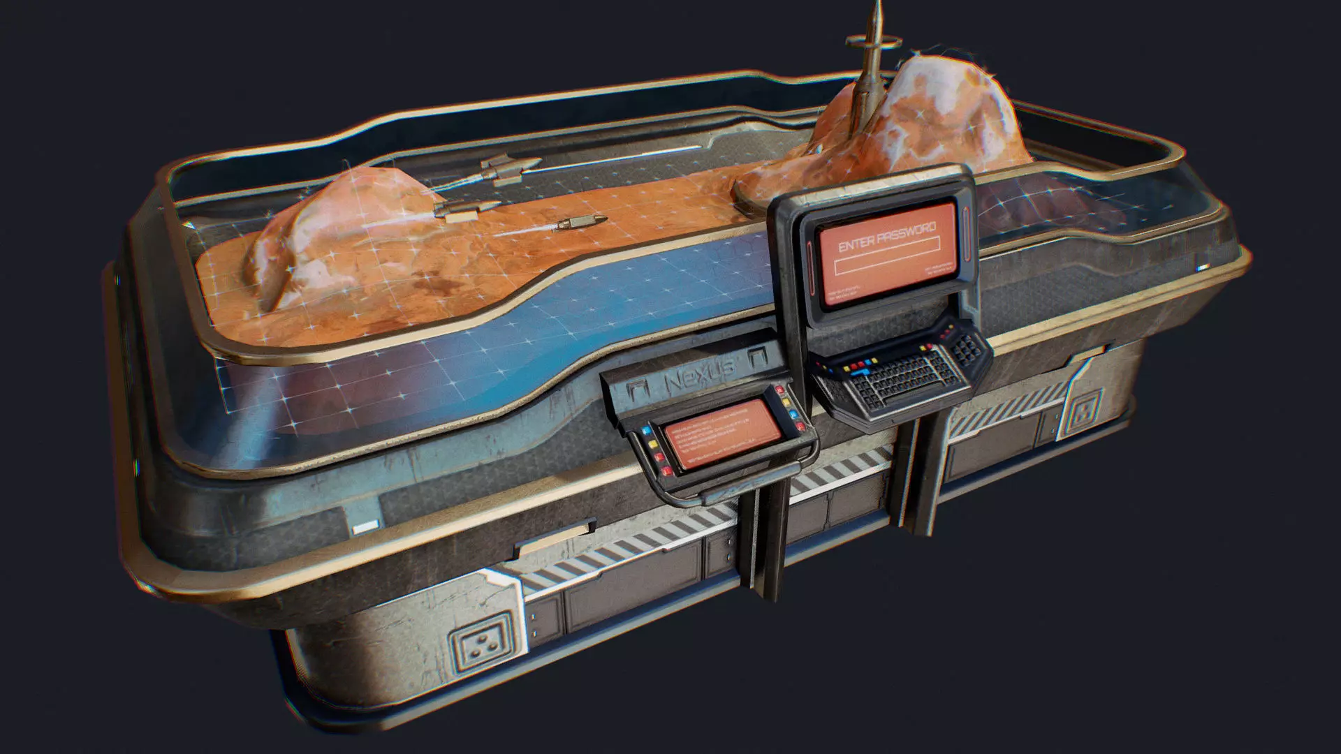 Strategy Board Low-poly 3D model_0