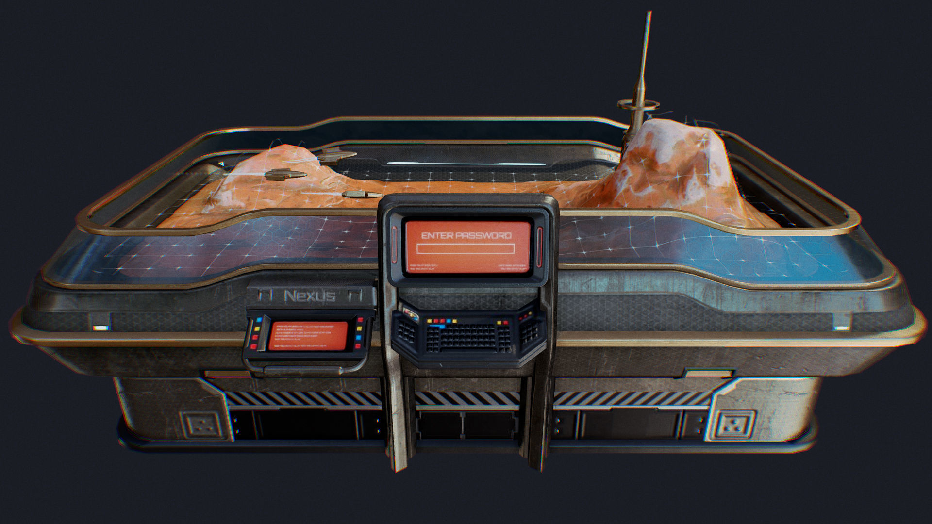 Strategy Board Low-poly 3D model_6