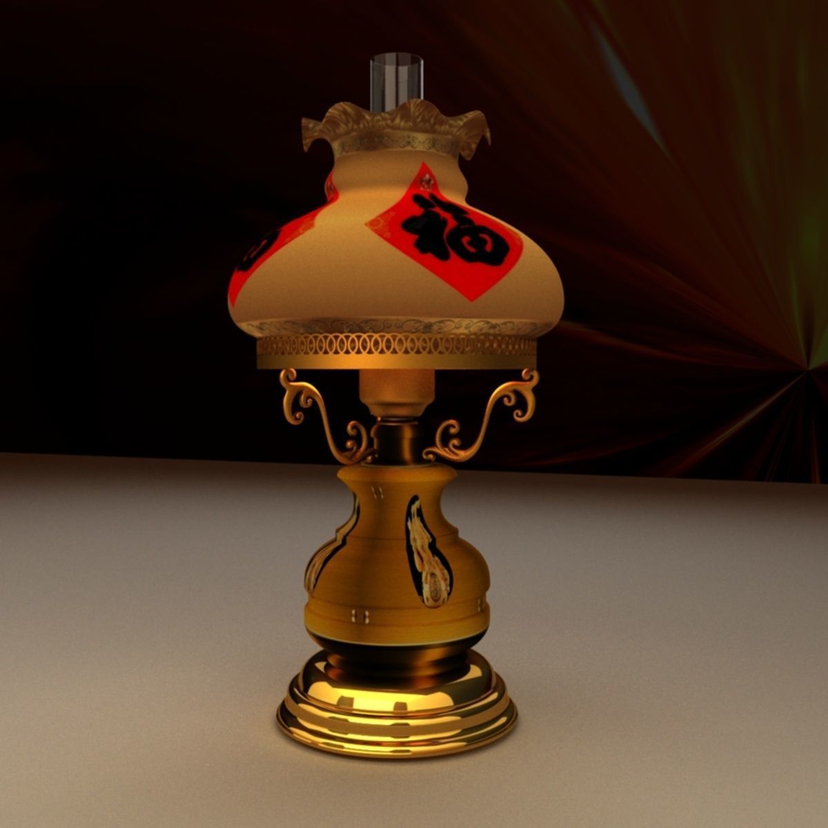 Chinese desktop lampmax 3D model_4