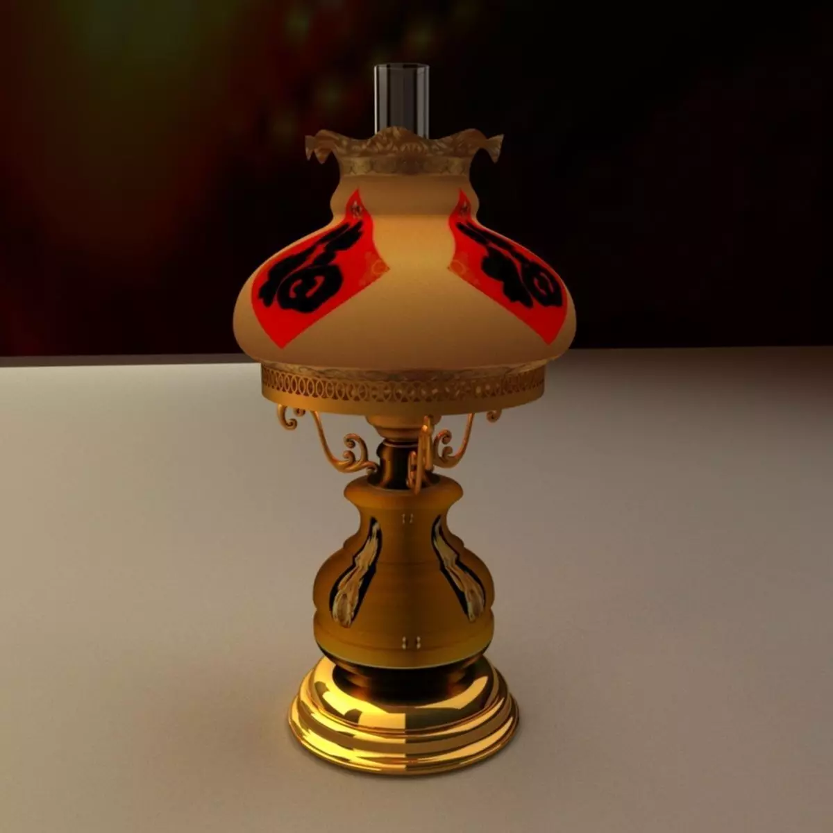 Chinese desktop lampmax 3D model_0
