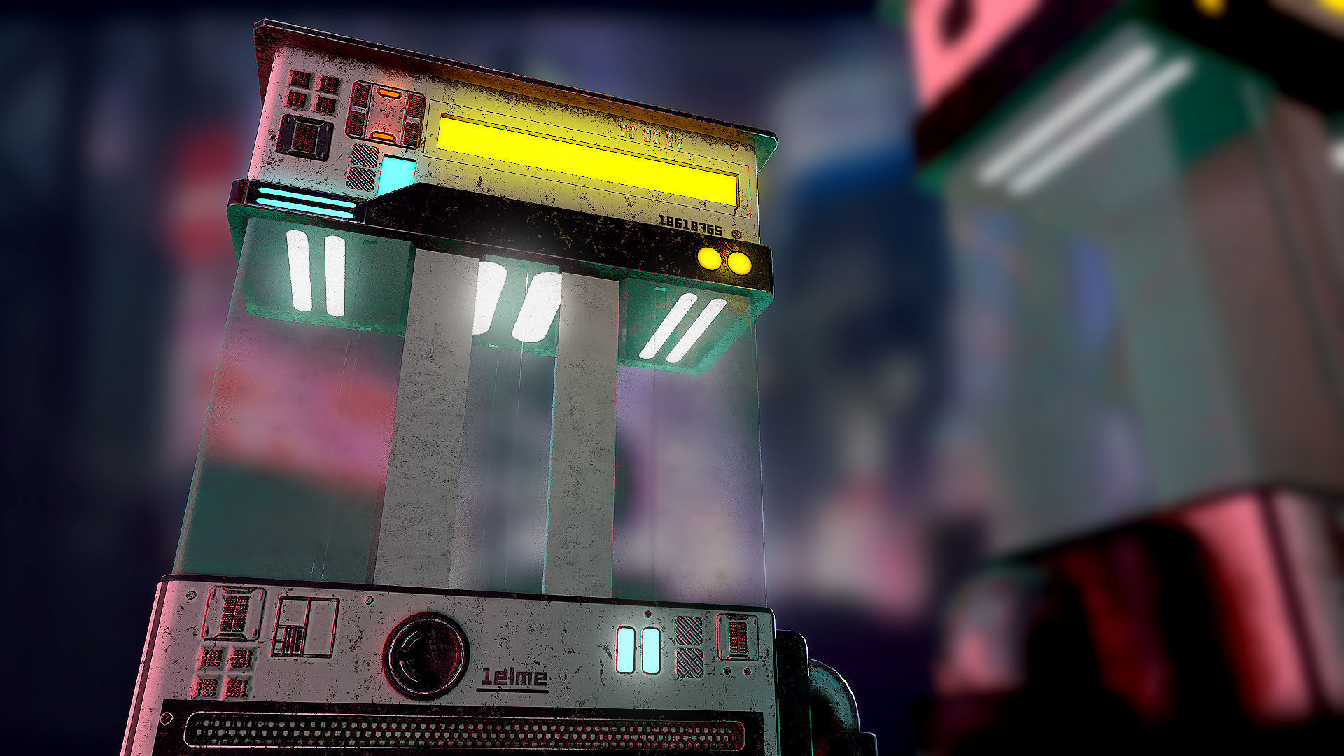 Elem101 futuristic vending machine Low-poly 3D model_2