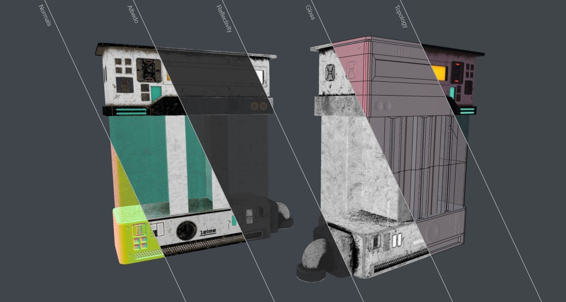 Elem101 futuristic vending machine Low-poly 3D model_5