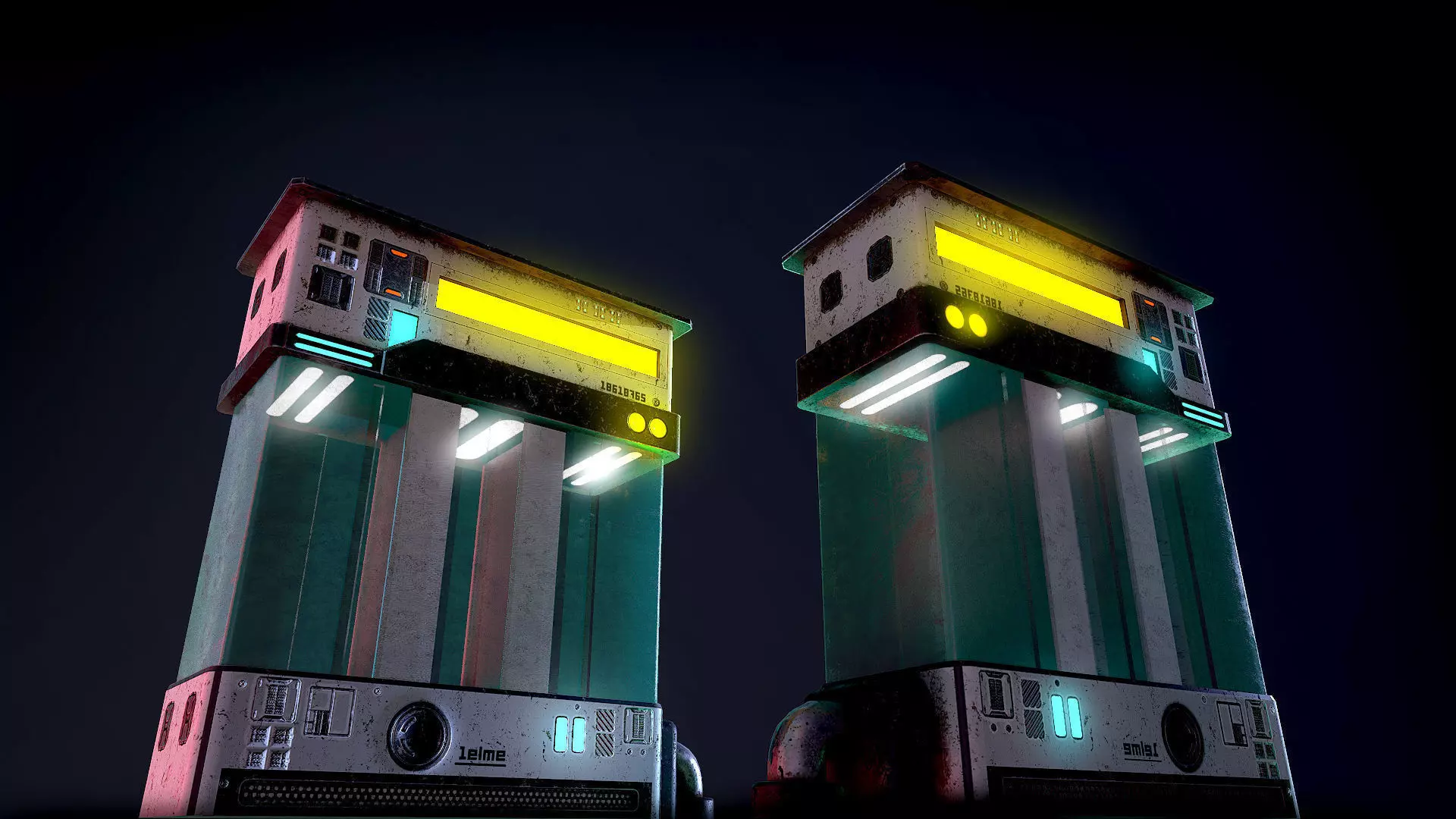 Elem101 futuristic vending machine Low-poly 3D model_0