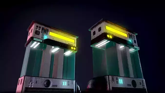 Elem101 futuristic vending machine Low-poly 3D model Elem101 futuristic vending machine Low-poly 3D model