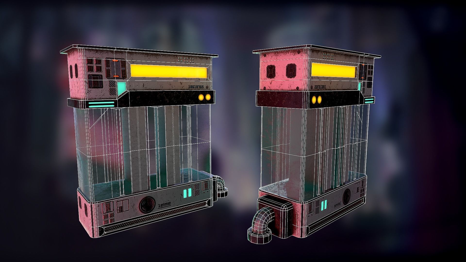 Elem101 futuristic vending machine Low-poly 3D model_3