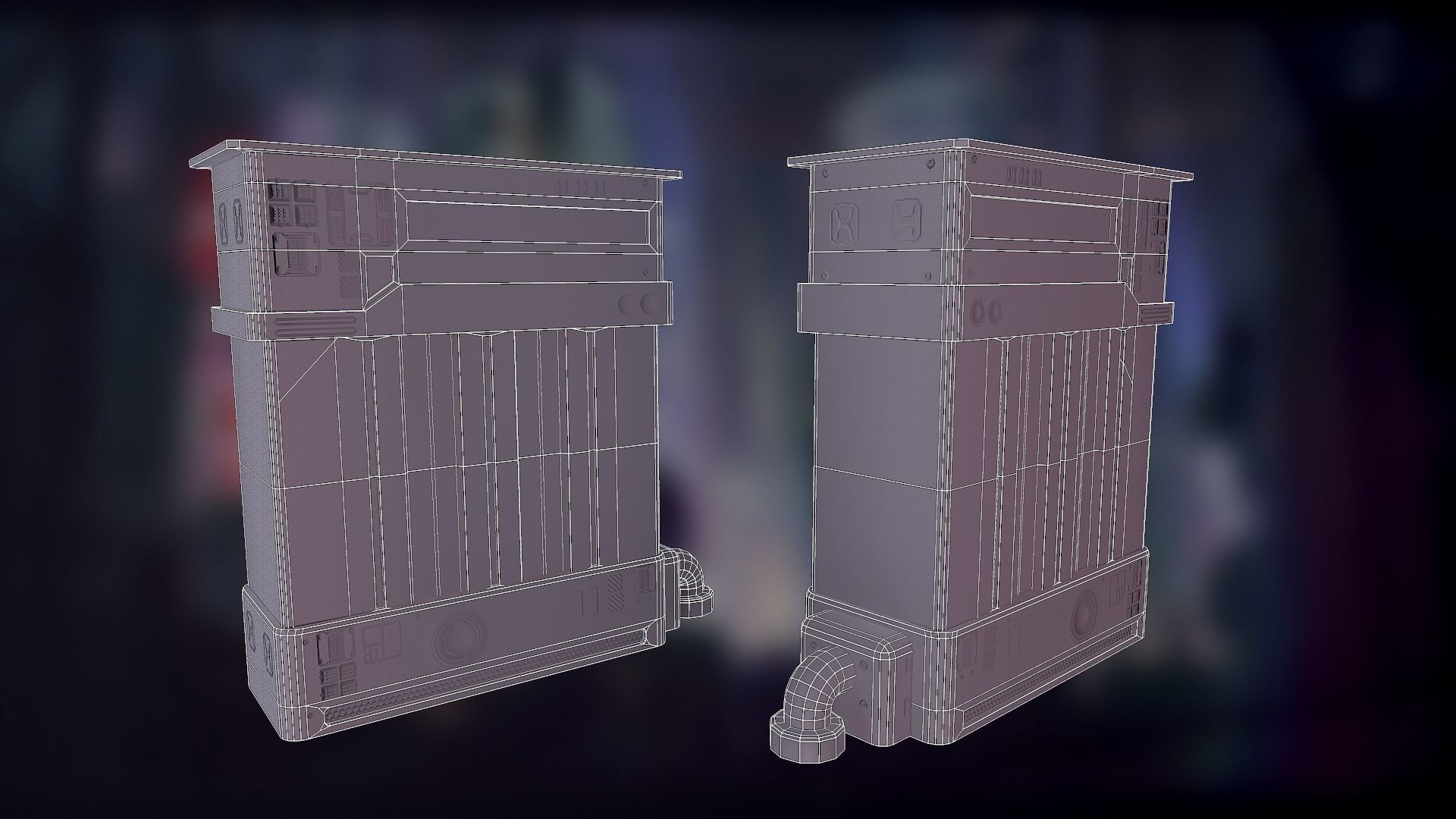 Elem101 futuristic vending machine Low-poly 3D model_4