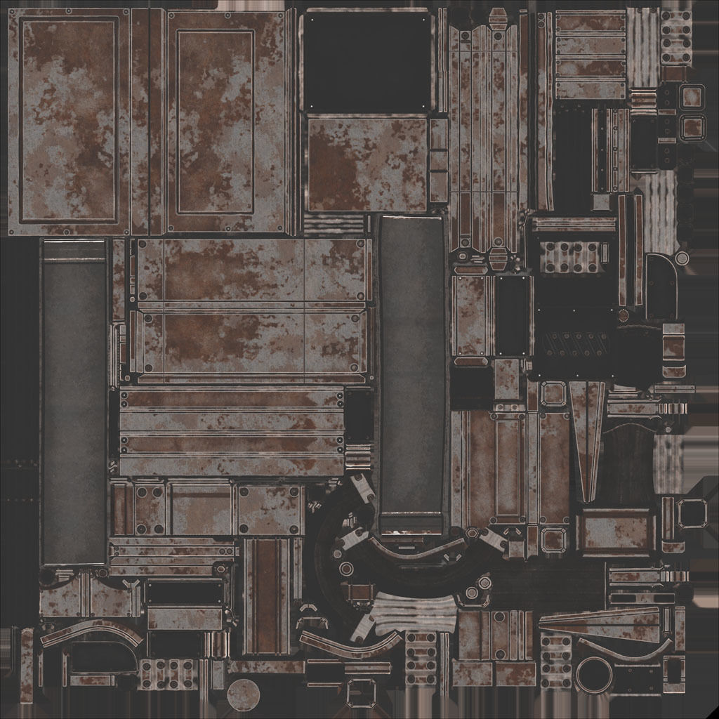 Futuristic Stairs - 19 - Rusty Textures Low-poly 3D model_42