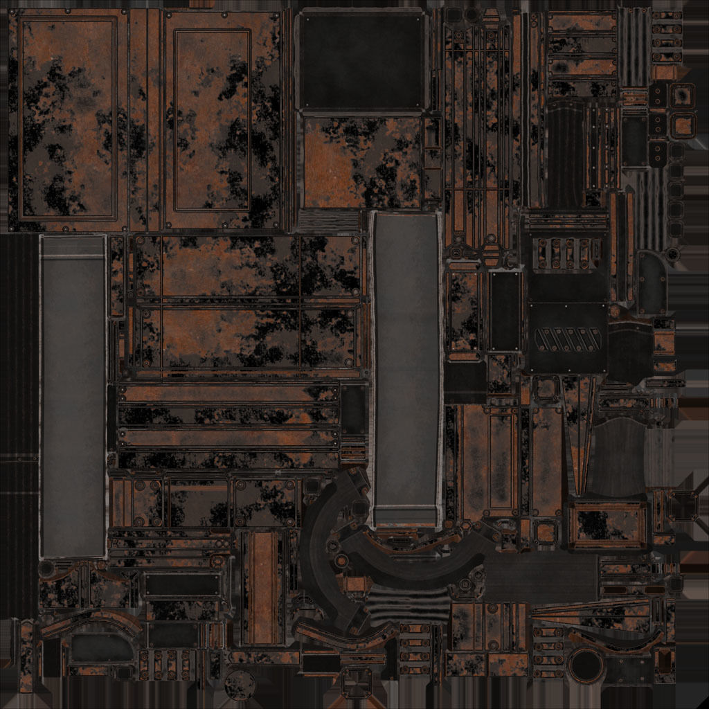 Futuristic Stairs - 20 - Rusty Textures Low-poly 3D model_28