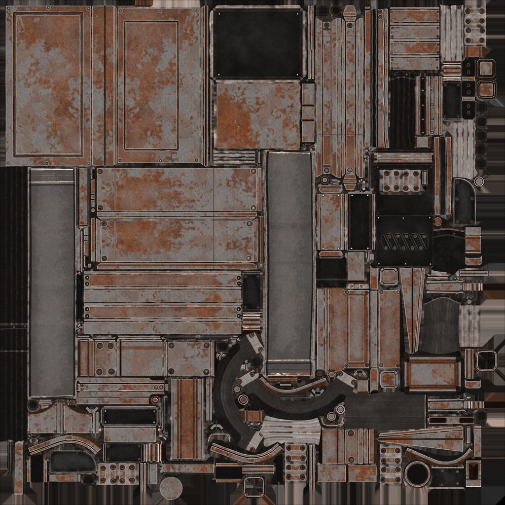 Futuristic Stairs - 20 - Rusty Textures Low-poly 3D model_25