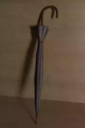 Simple Closed Long Umbrella Low-poly 3D model