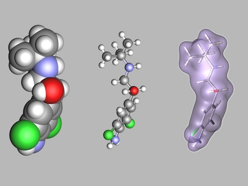 Clenbuterol molecule 3D model_7