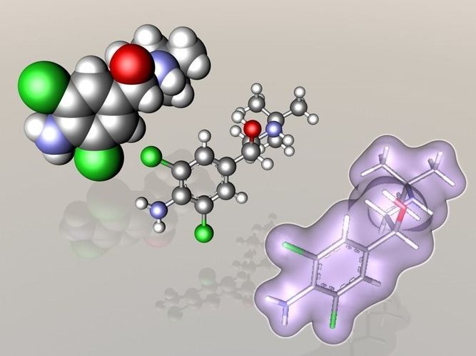 Clenbuterol molecule 3D model