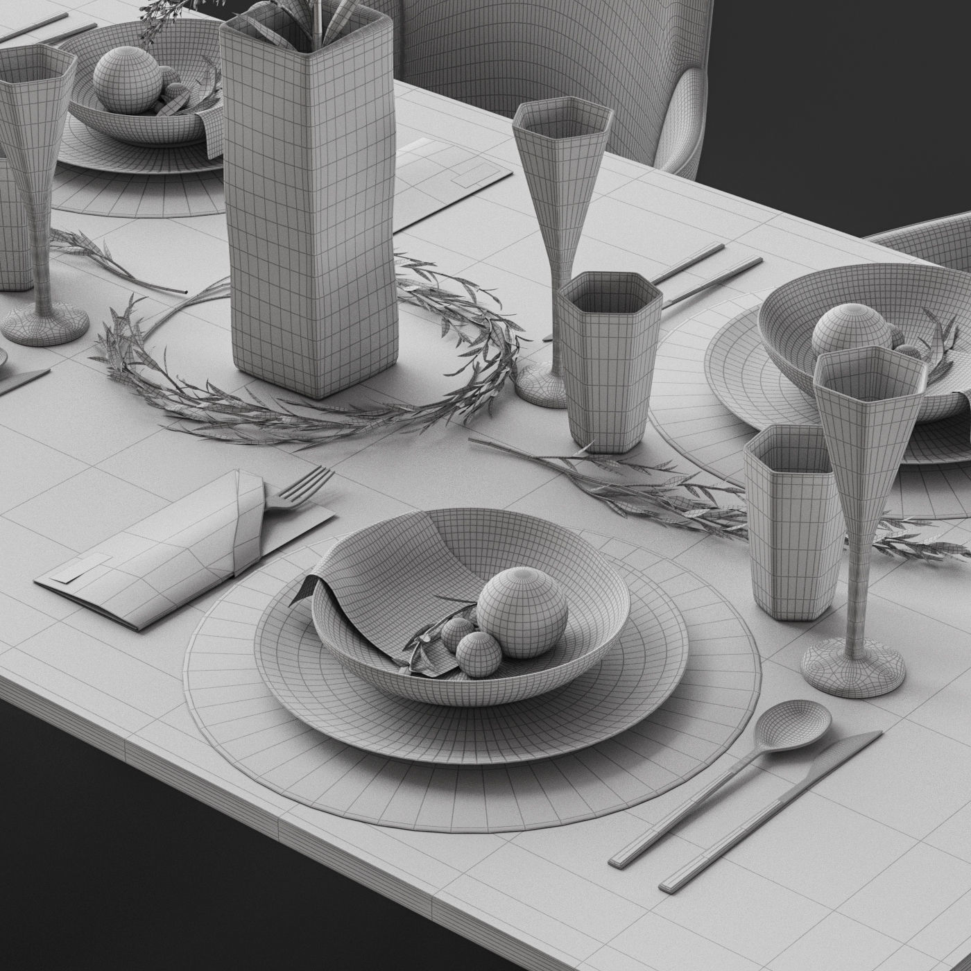 Venjakob Alexia Chair with Dining Table ET388 3D model_7