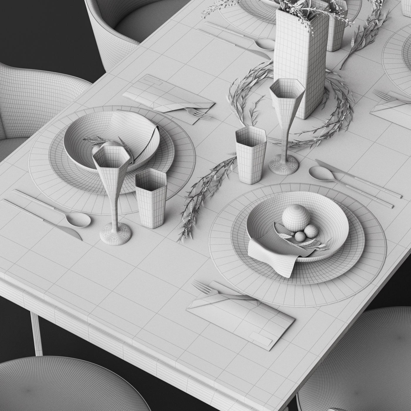 Venjakob Alexia Chair with Dining Table ET388 3D model_9