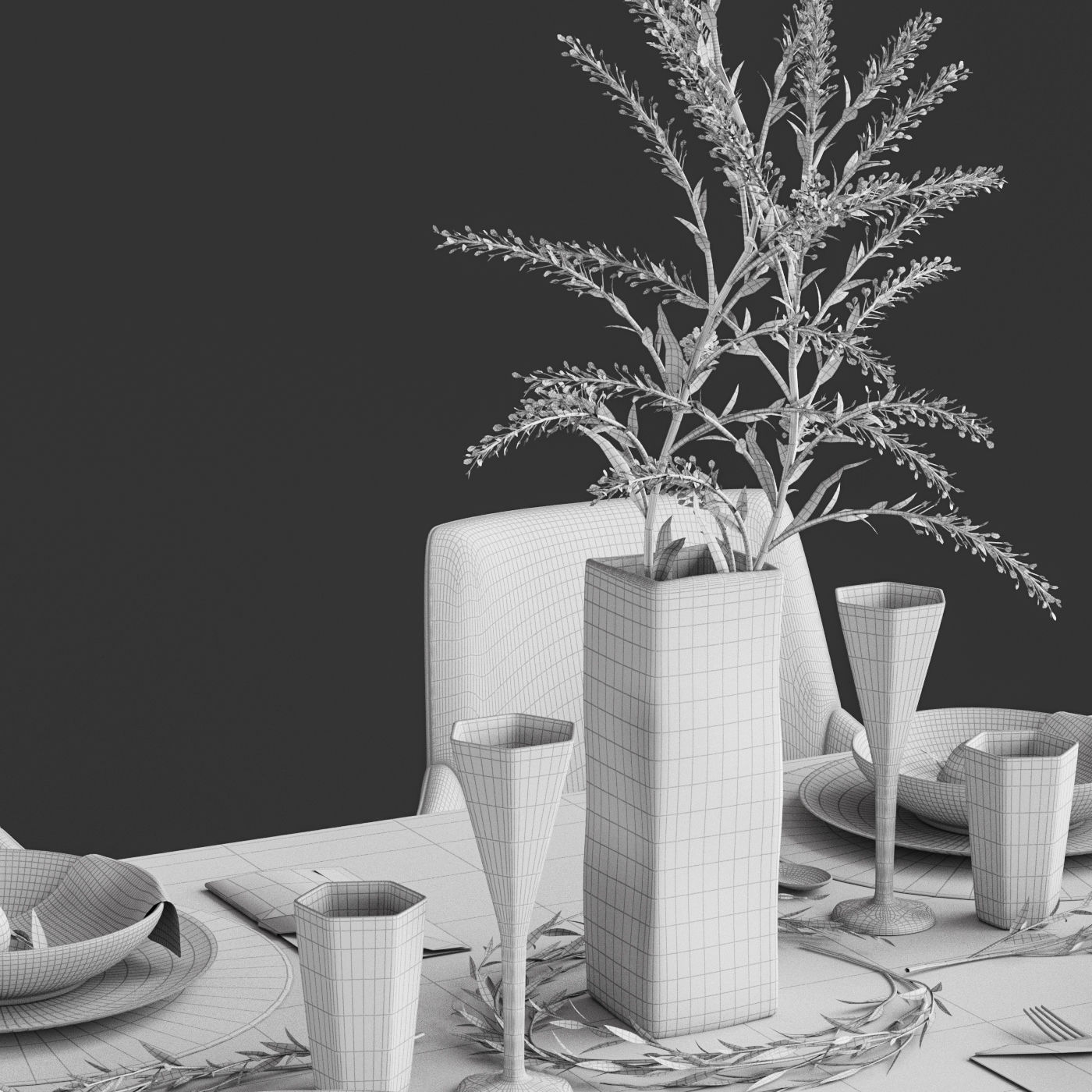 Venjakob Alexia Chair with Dining Table ET388 3D model_10