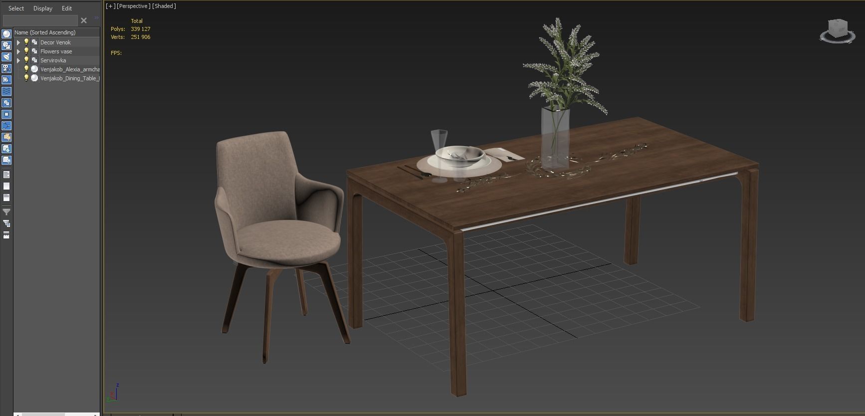 Venjakob Alexia Chair with Dining Table ET388 3D model_11