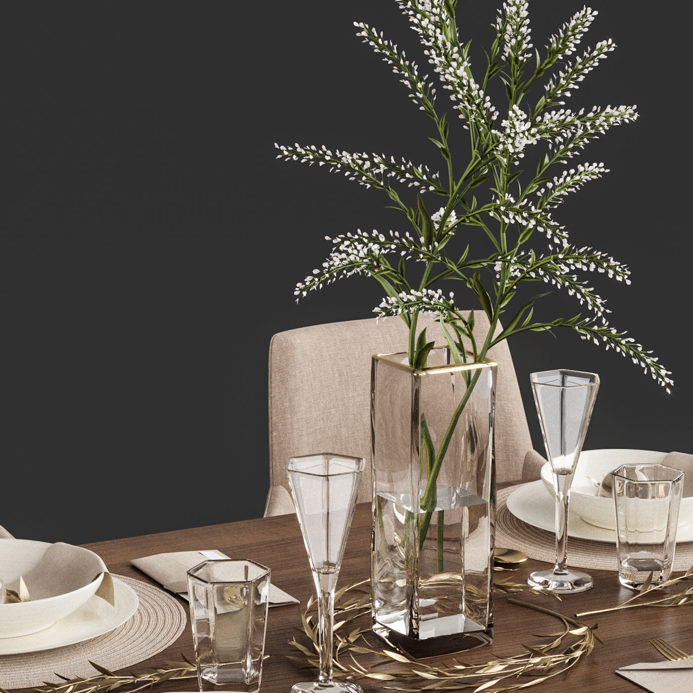 Venjakob Alexia Chair with Dining Table ET388 3D model_5