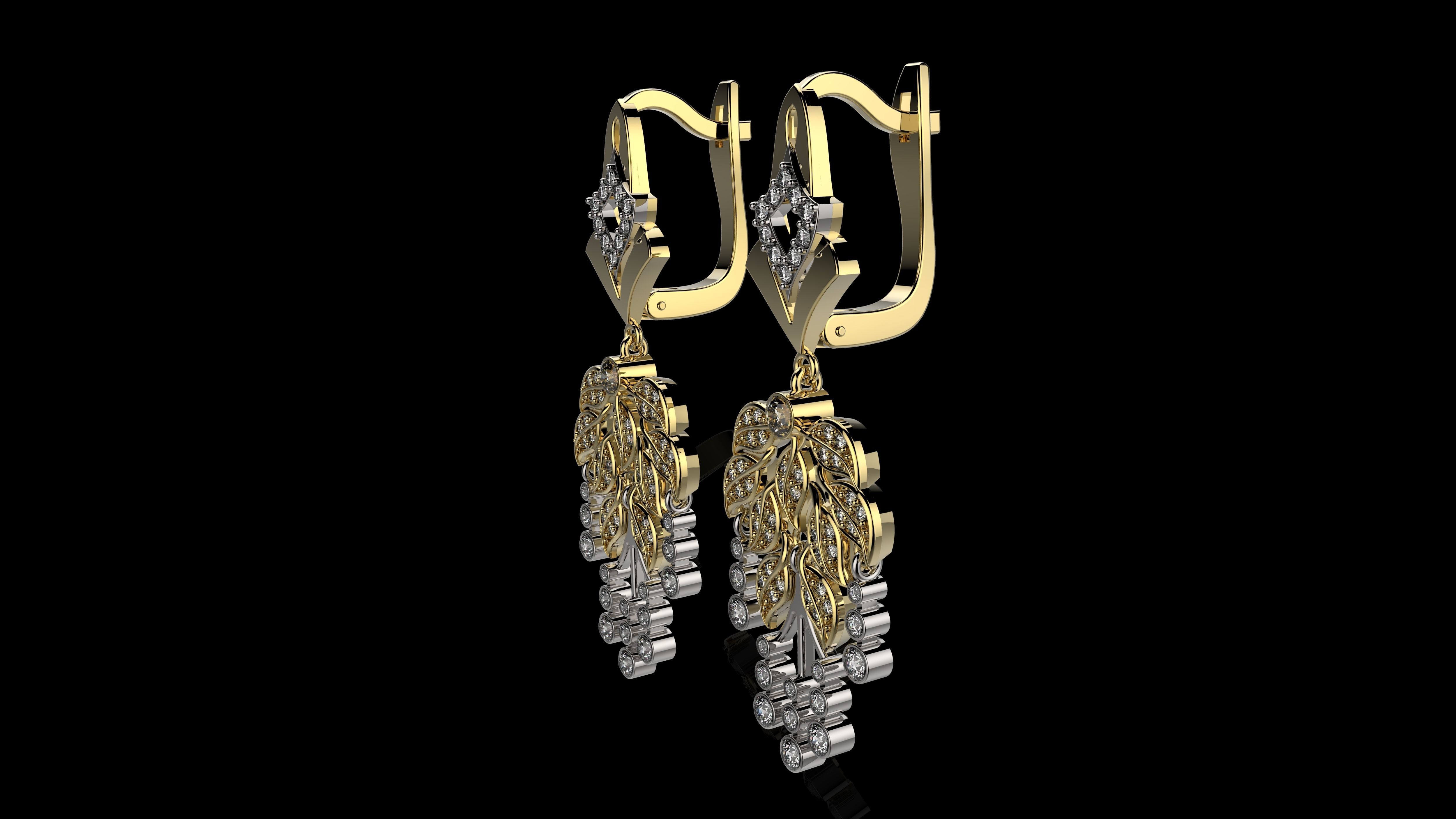 EARRINGS J8 3D print model_3