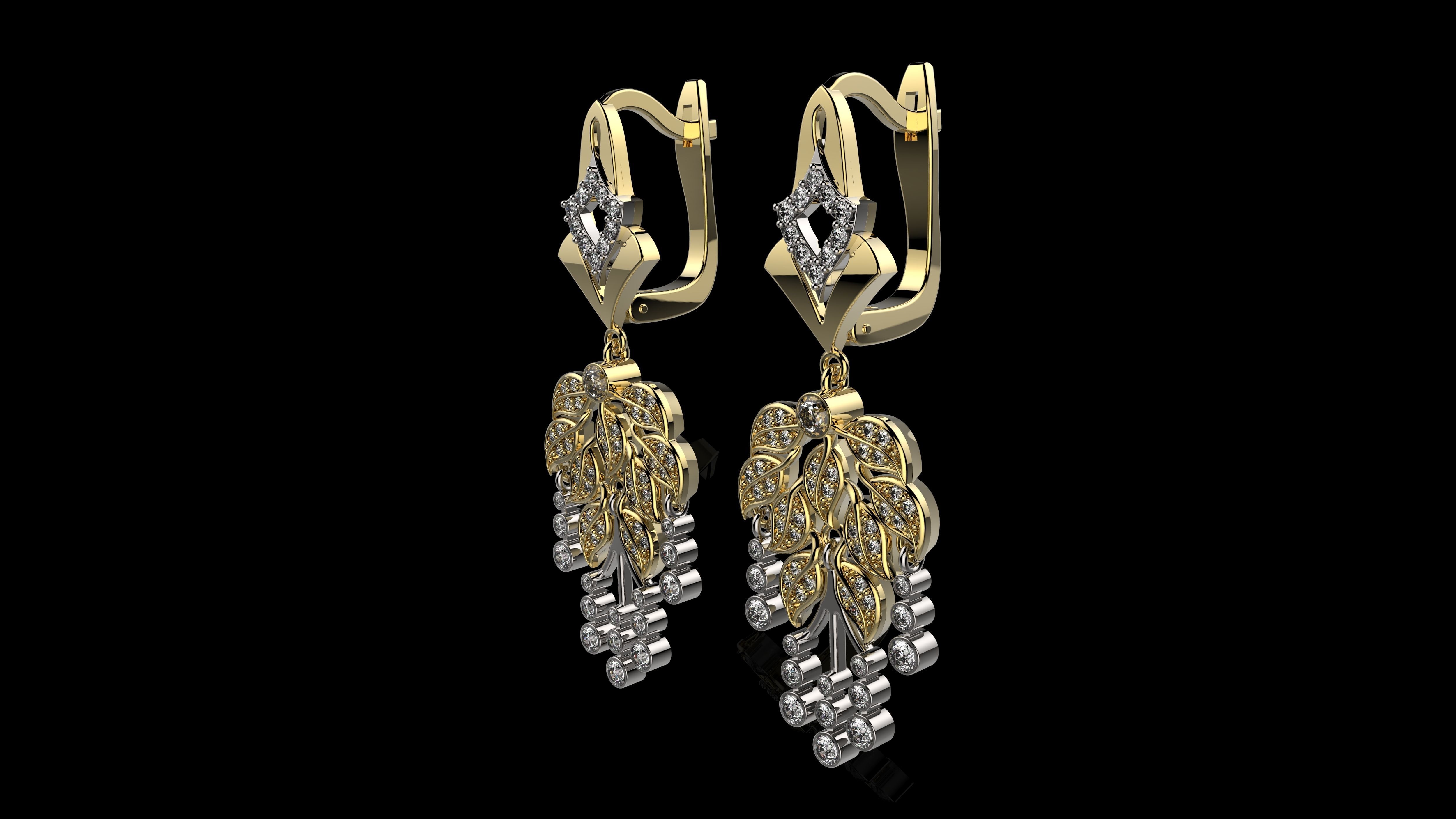 EARRINGS J8 3D print model_2