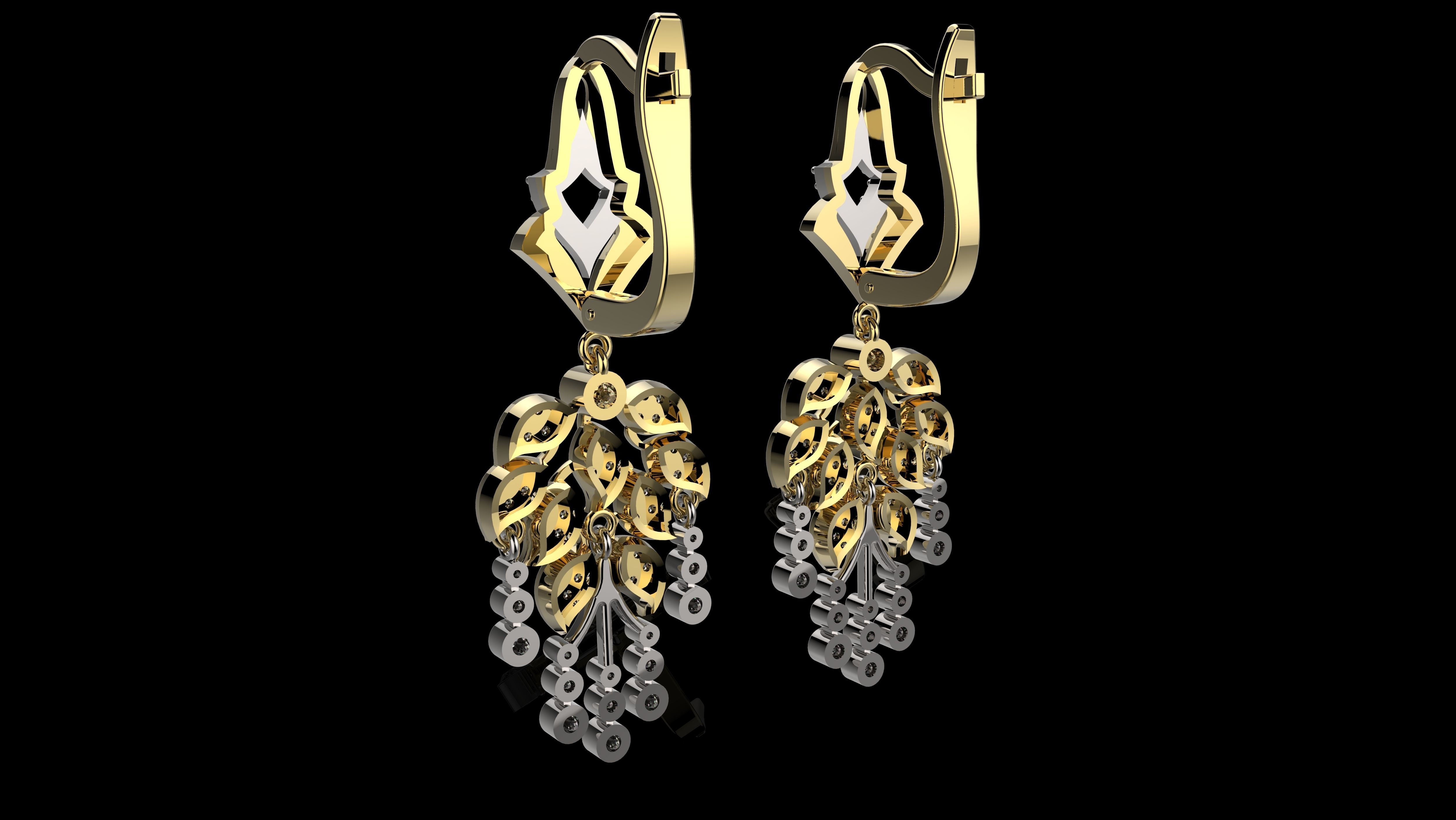 EARRINGS J8 3D print model_4