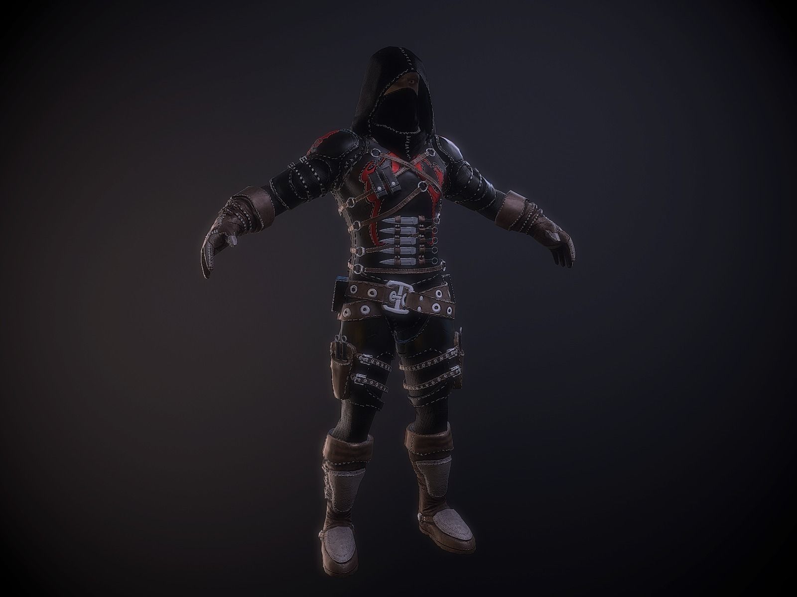 Assassin Lowpoly rigged Low-poly 3D model_2