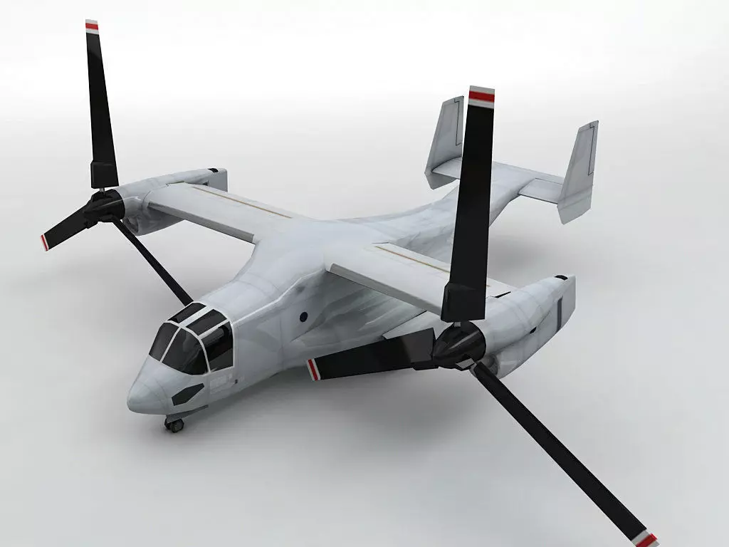 V22 Osprey Helicopter  Low-poly 3D model_0