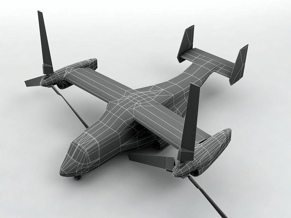 V22 Osprey Helicopter  Low-poly 3D model_2