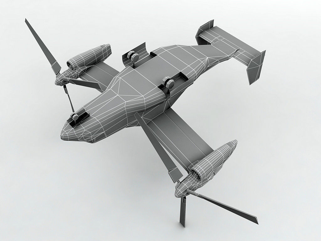 V22 Osprey Helicopter  Low-poly 3D model_3