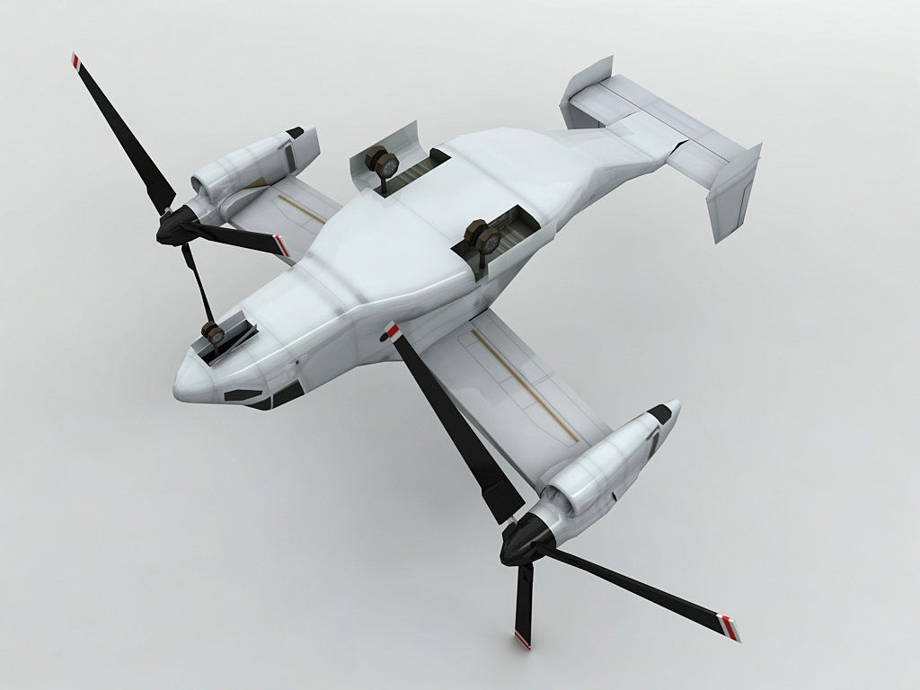 V22 Osprey Helicopter  Low-poly 3D model_1
