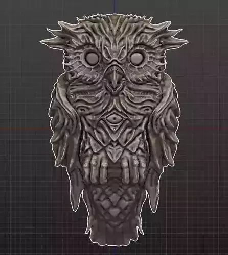 Owl Stylized High Poly 3D model