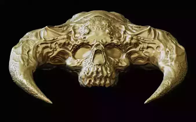 Skull Side Horned High Poly