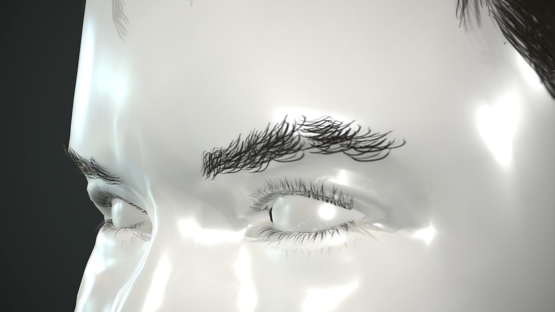 Hair and Beard Cards Man Low-poly 3D model_20