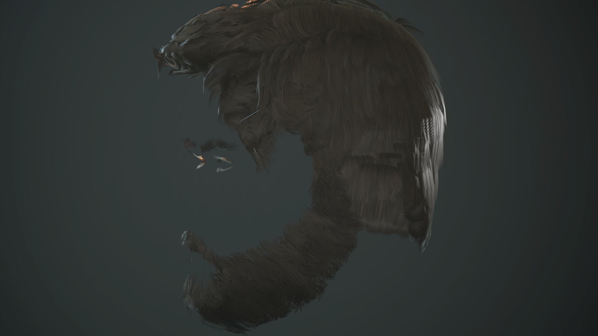 Hair and Beard Cards Man Low-poly 3D model_31