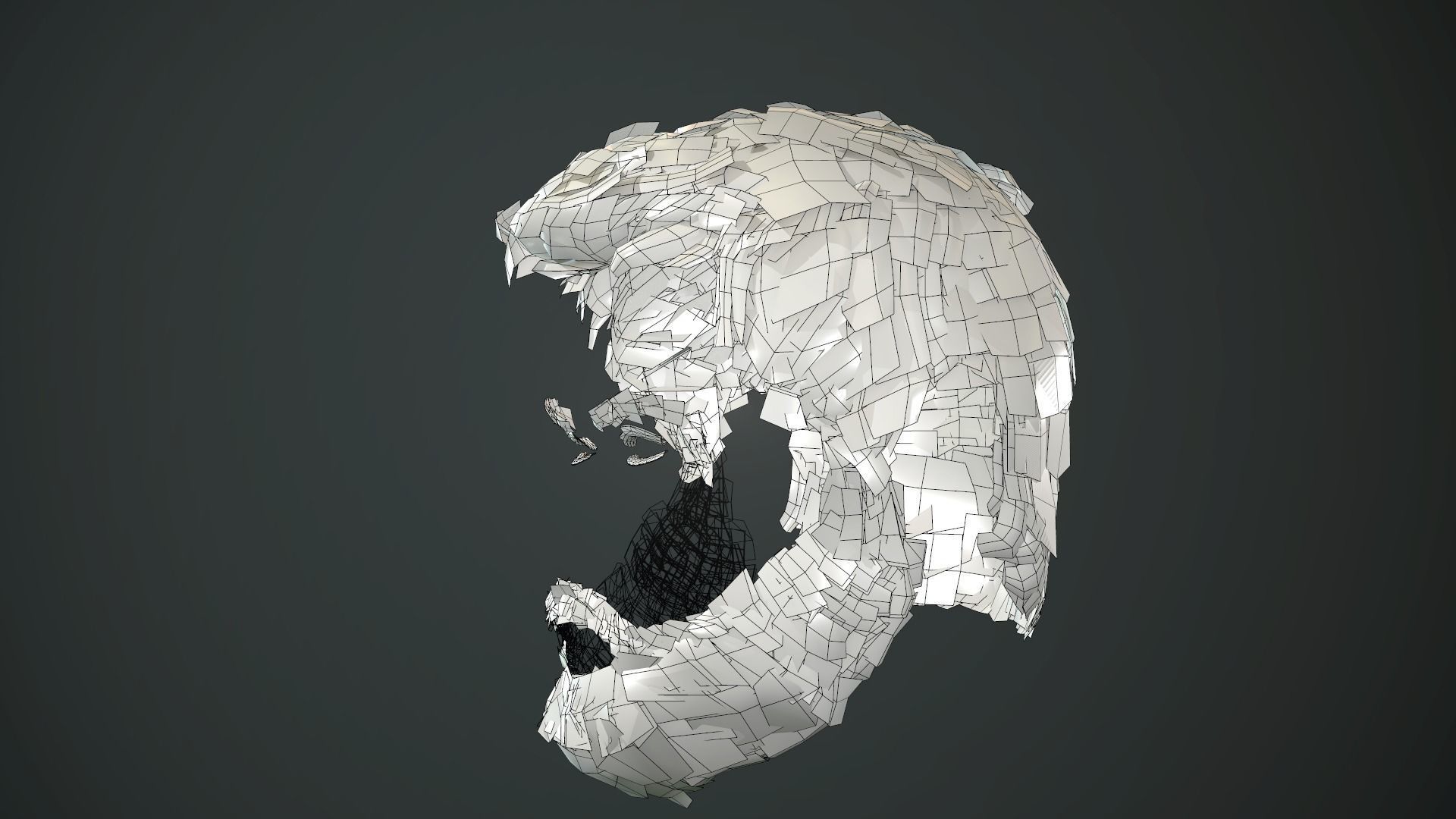 Hair and Beard Cards Man Low-poly 3D model_49