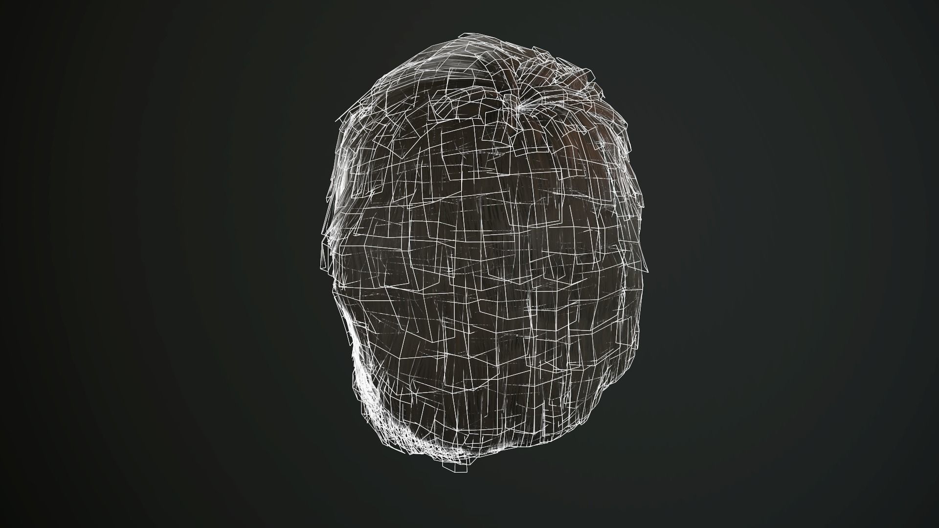 Hair and Beard Cards Man Low-poly 3D model_40