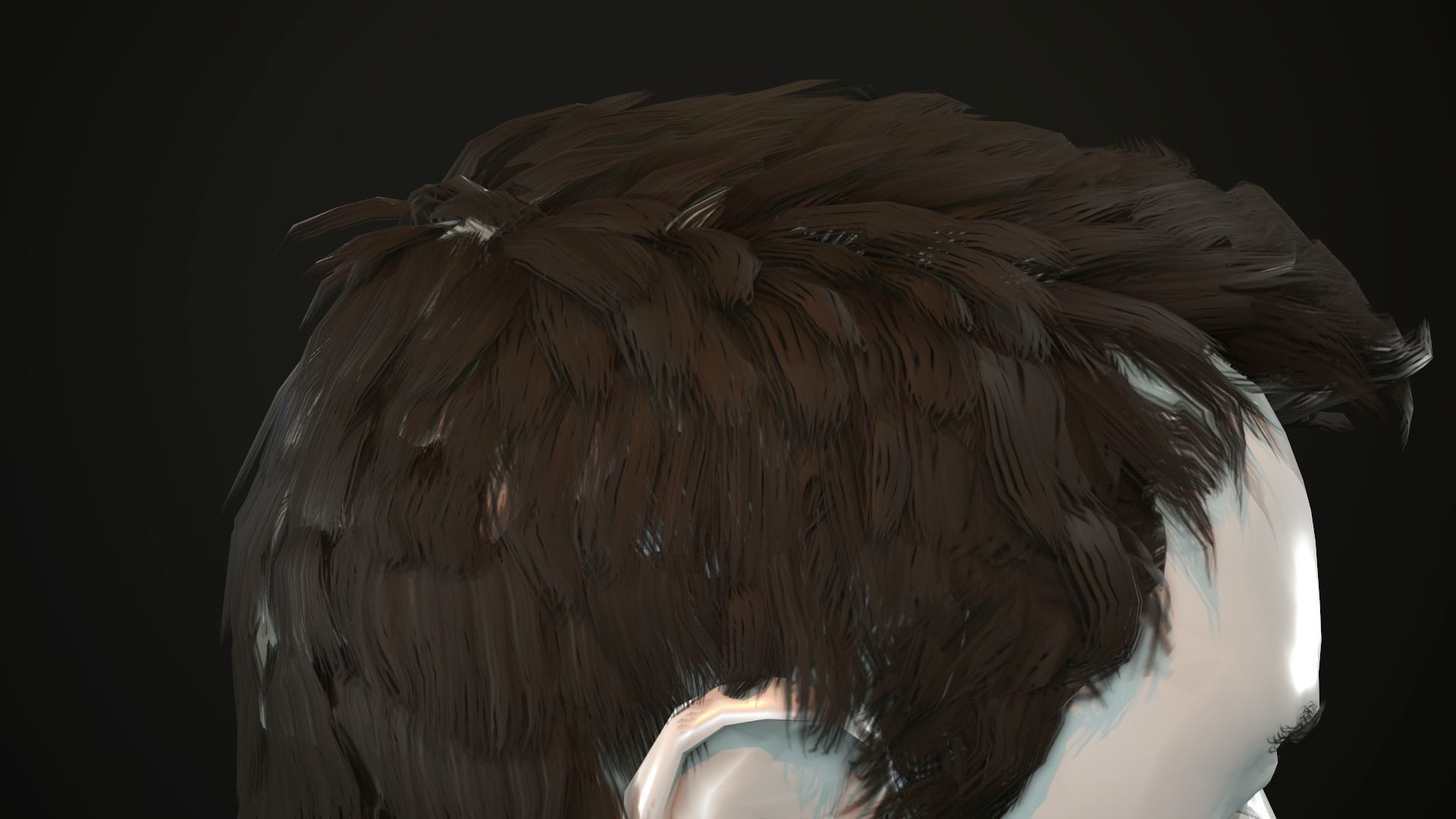 Hair and Beard Cards Man Low-poly 3D model_11