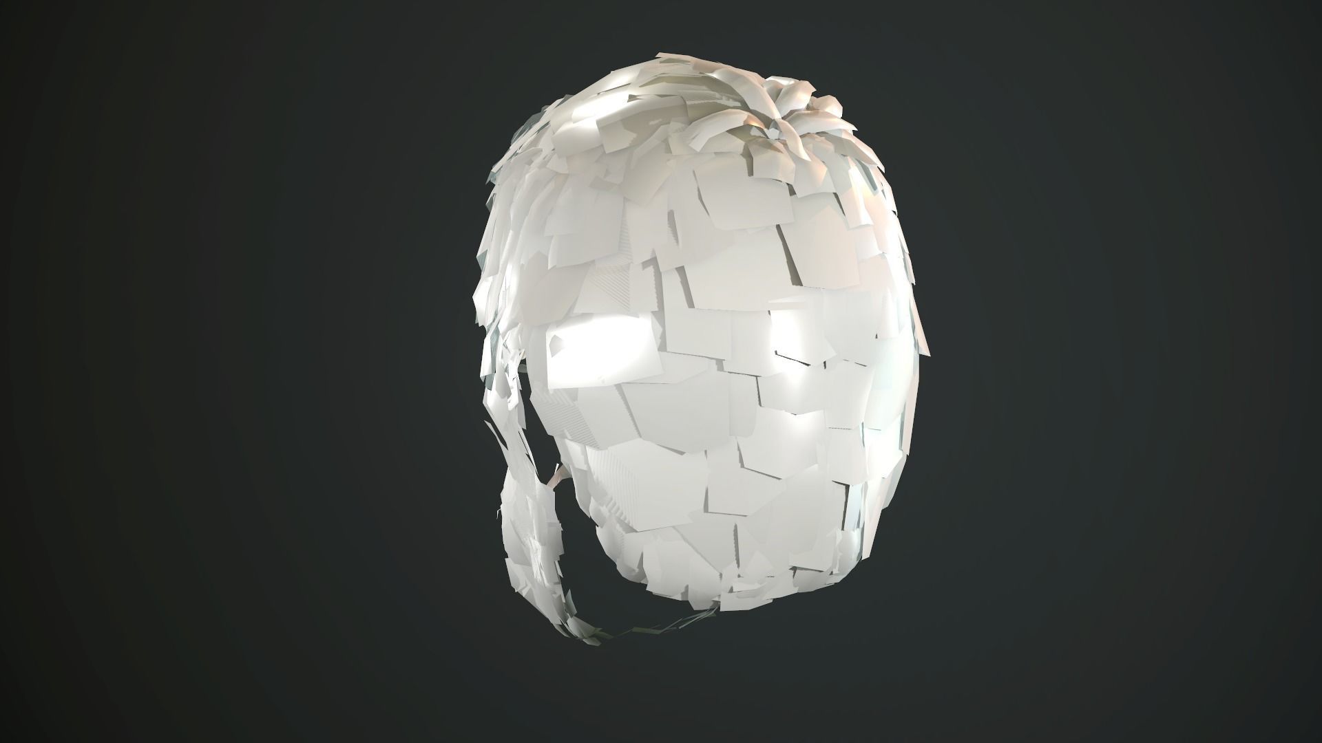 Hair and Beard Cards Man Low-poly 3D model_45