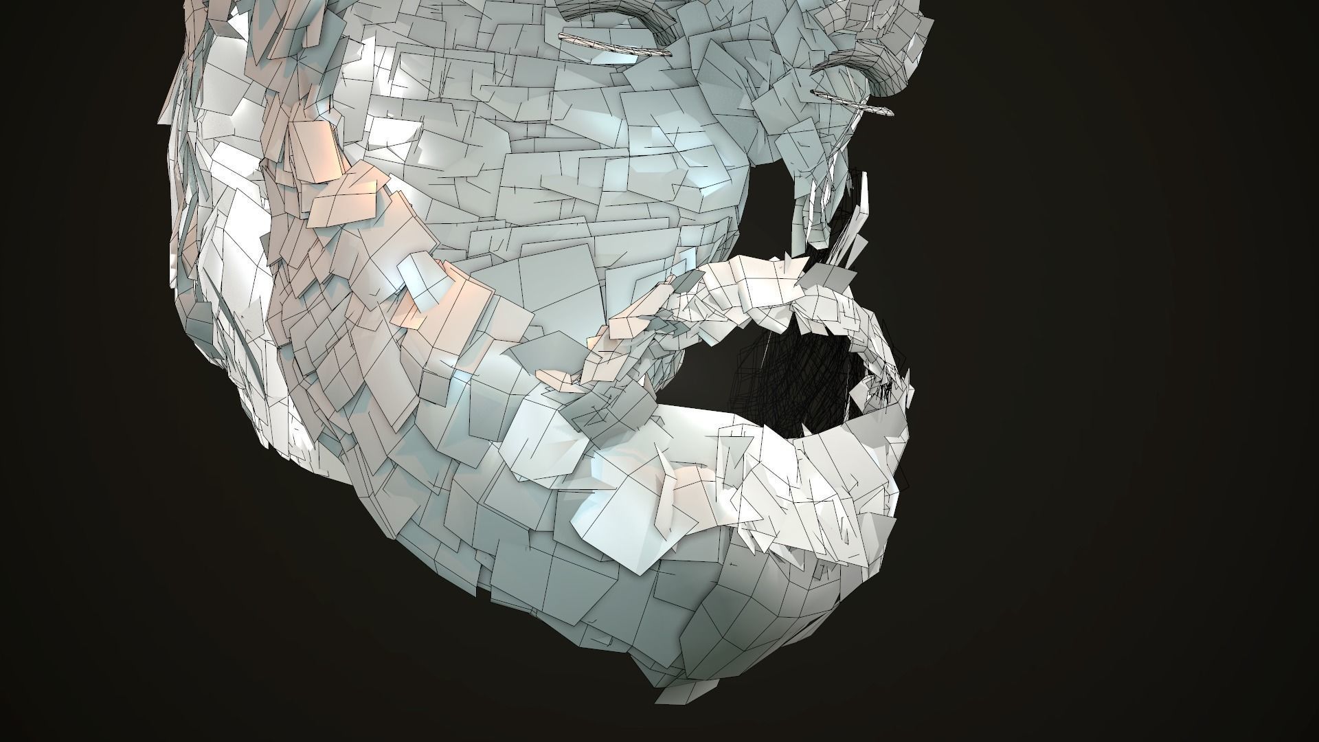 Hair and Beard Cards Man Low-poly 3D model_54