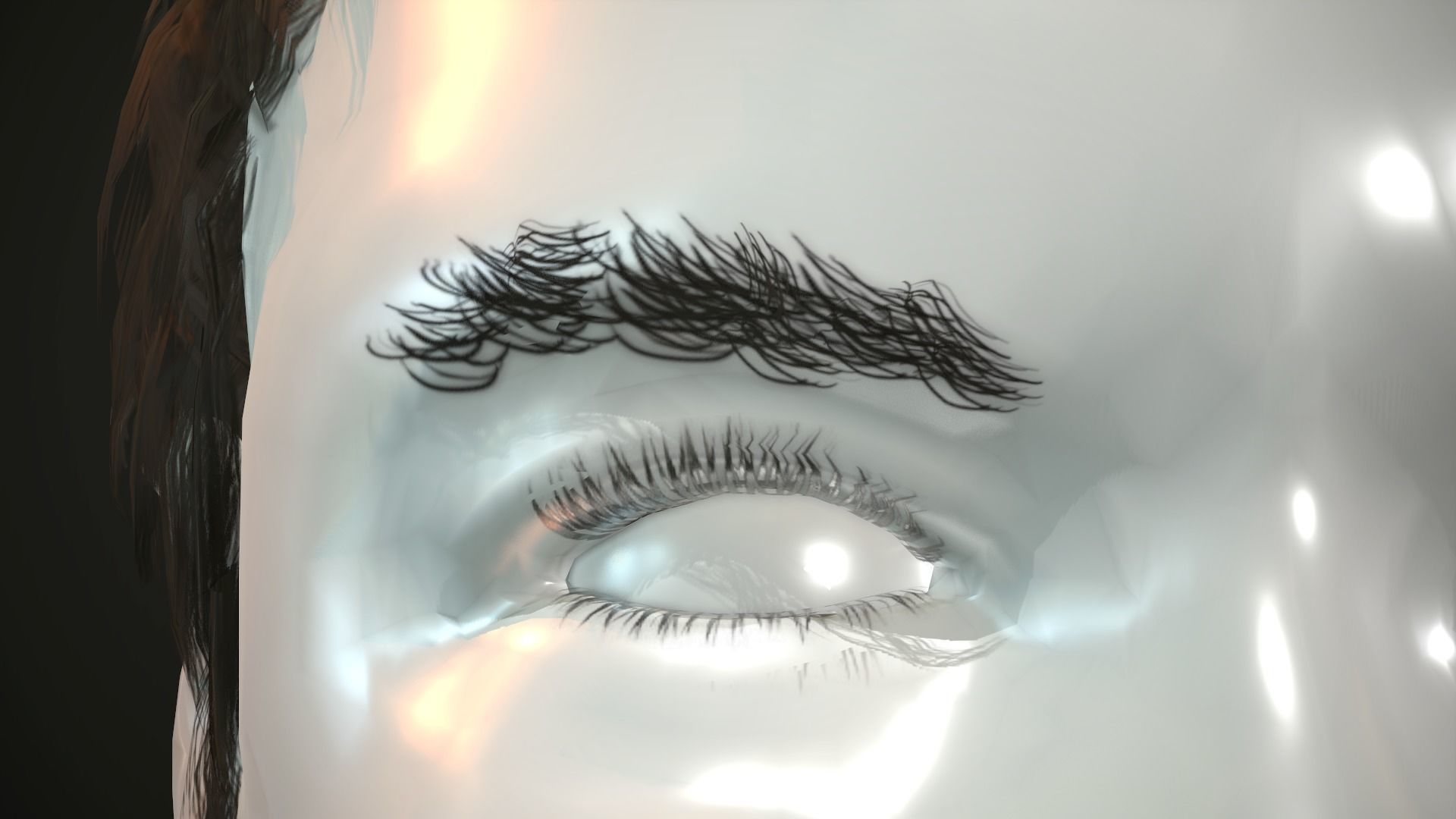 Hair and Beard Cards Man Low-poly 3D model_19