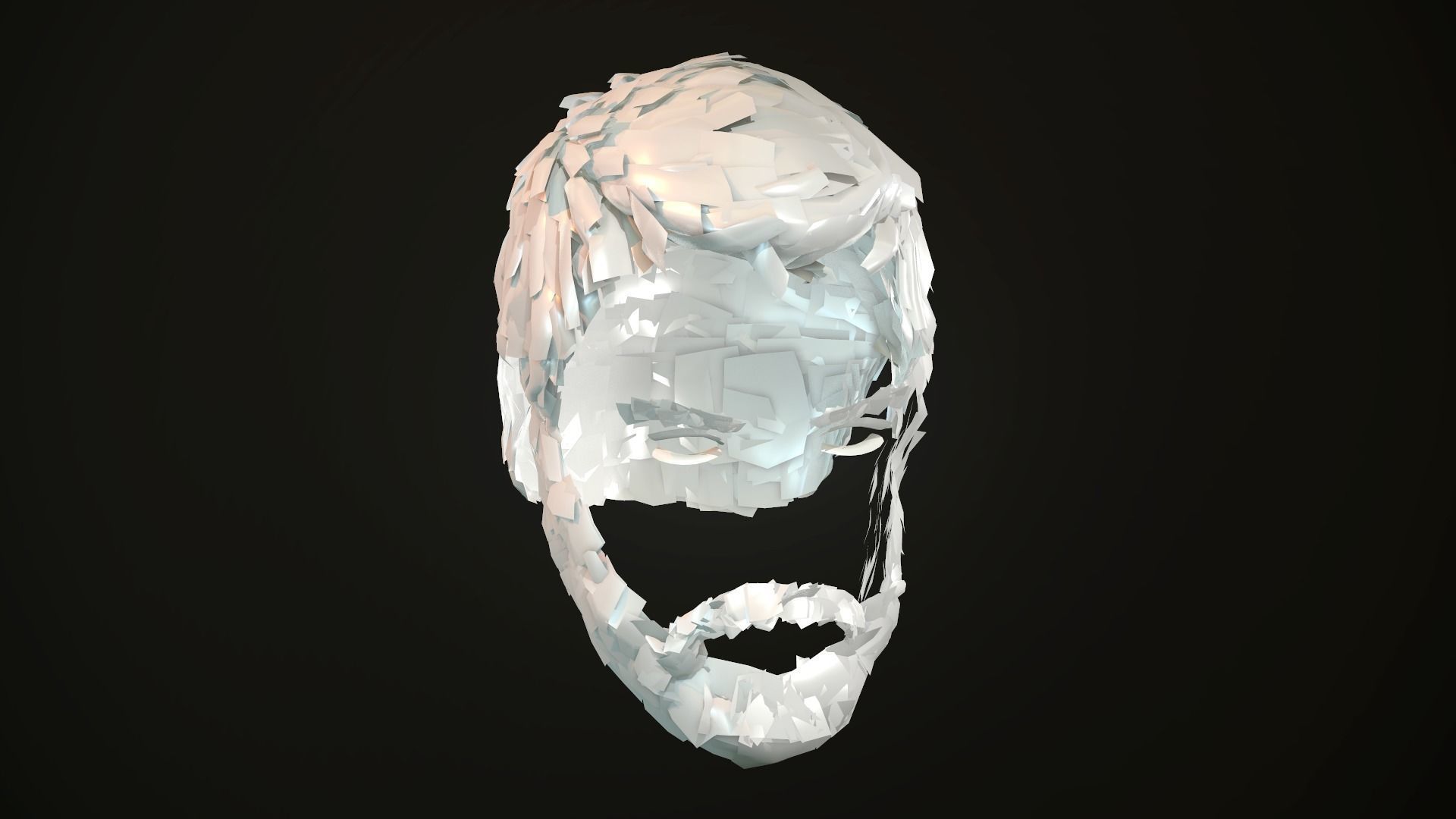 Hair and Beard Cards Man Low-poly 3D model_46