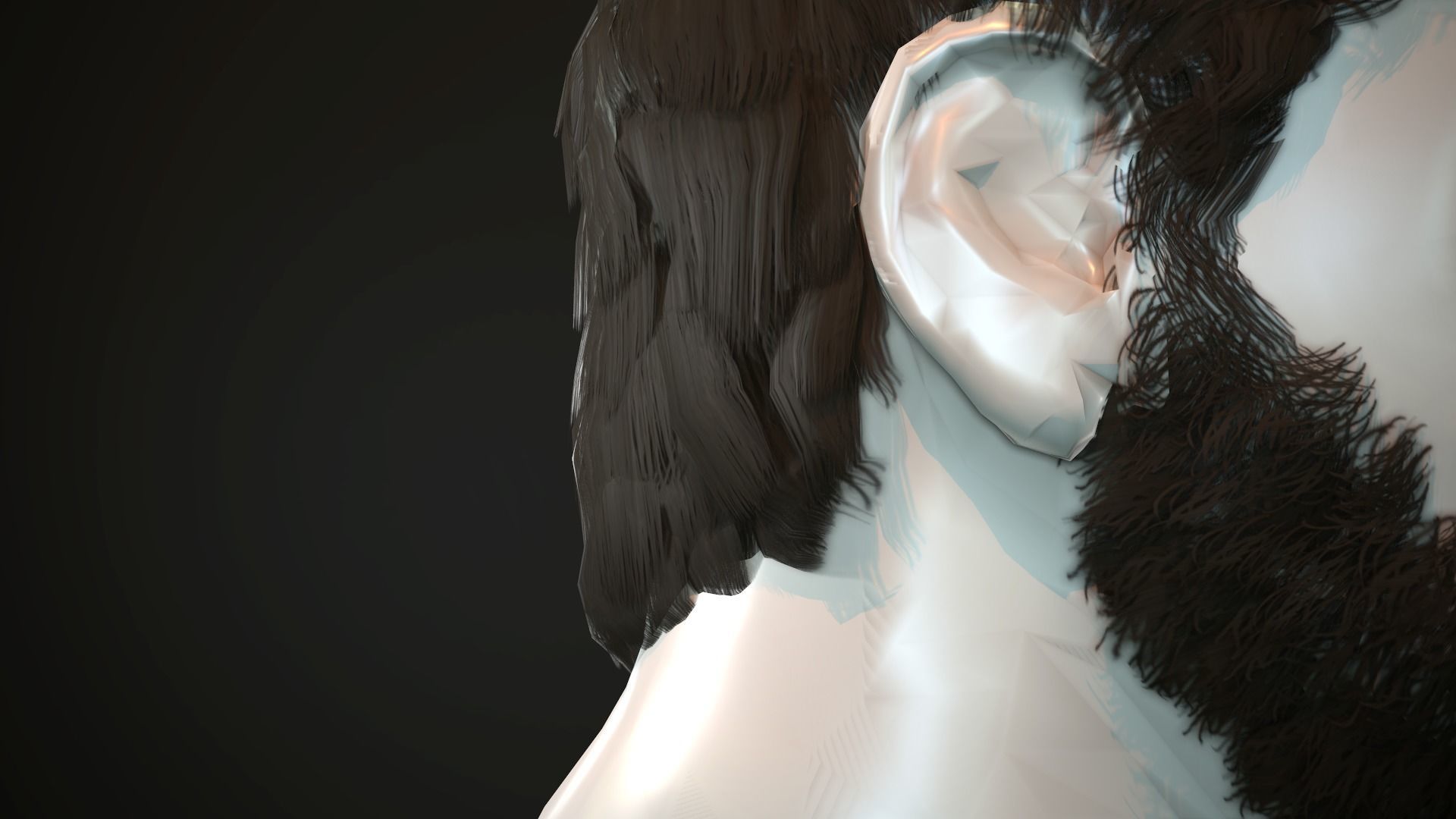 Hair and Beard Cards Man Low-poly 3D model_28