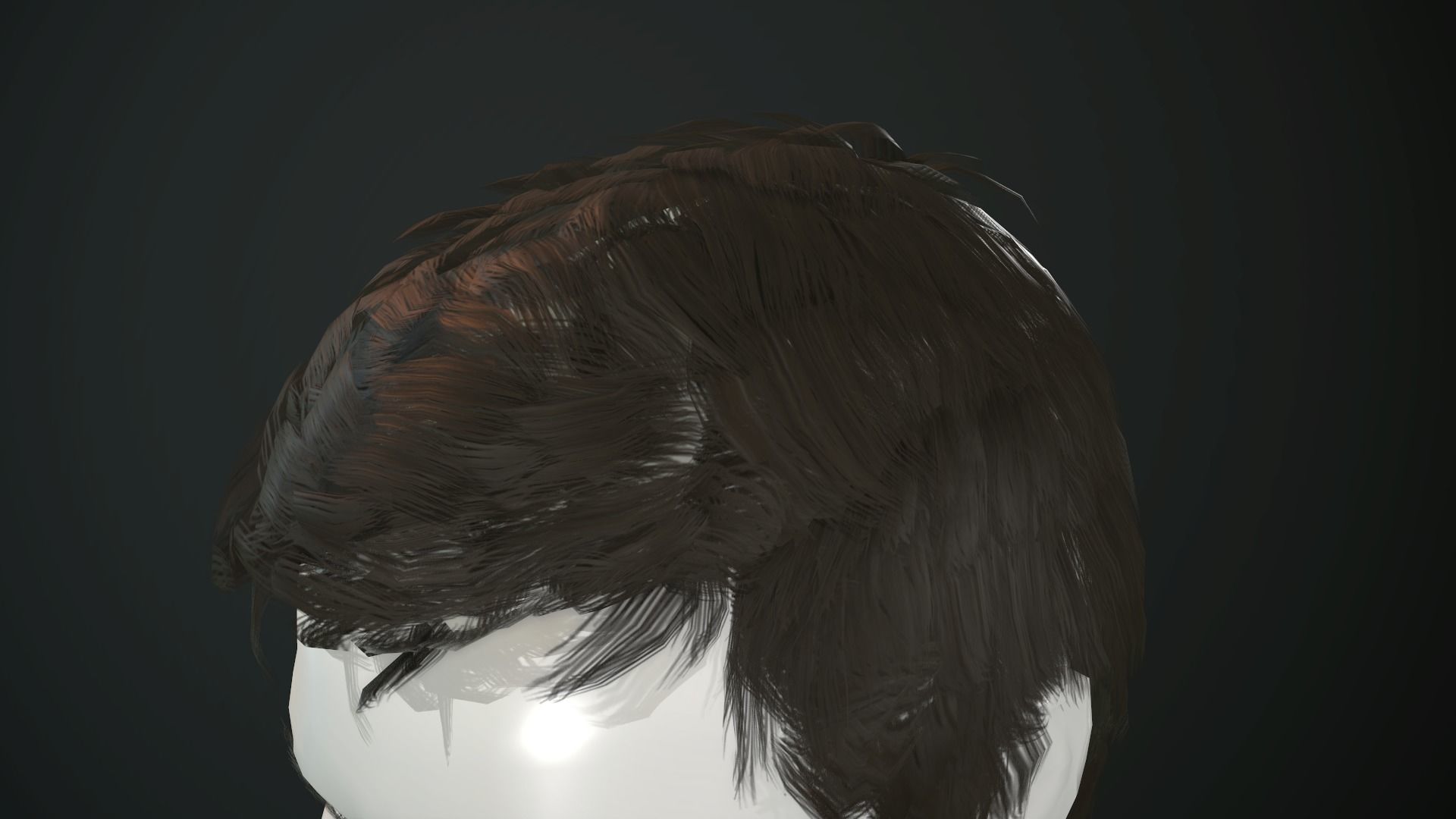 Hair and Beard Cards Man Low-poly 3D model_13