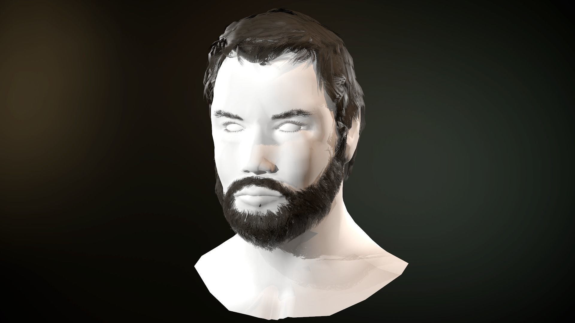 Hair and Beard Cards Man Low-poly 3D model_24