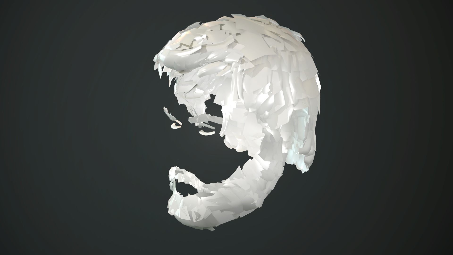 Hair and Beard Cards Man Low-poly 3D model_47