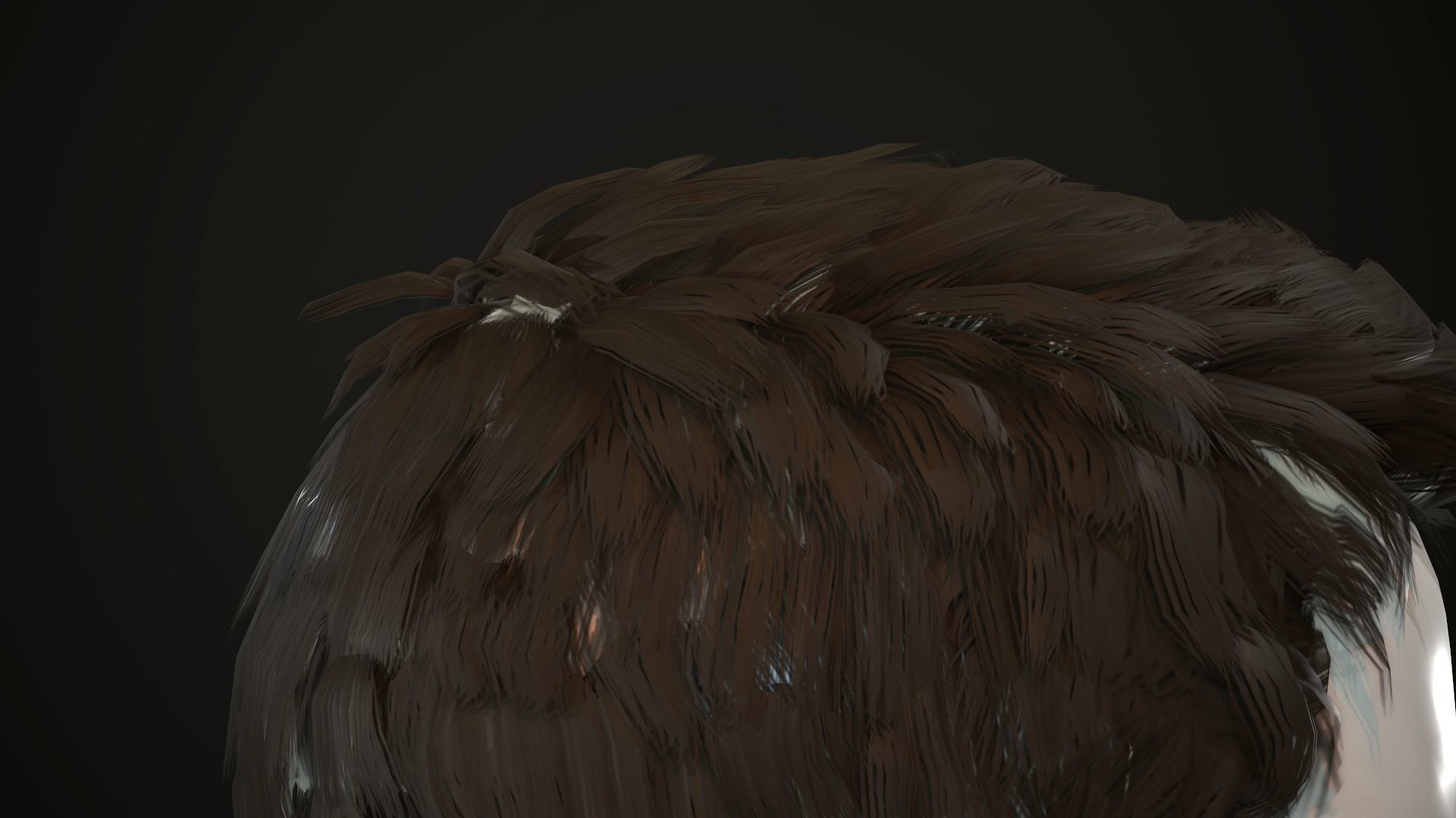 Hair and Beard Cards Man Low-poly 3D model_22