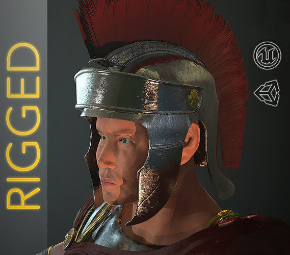 Roman Soldier Rigged Low-poly 3D model