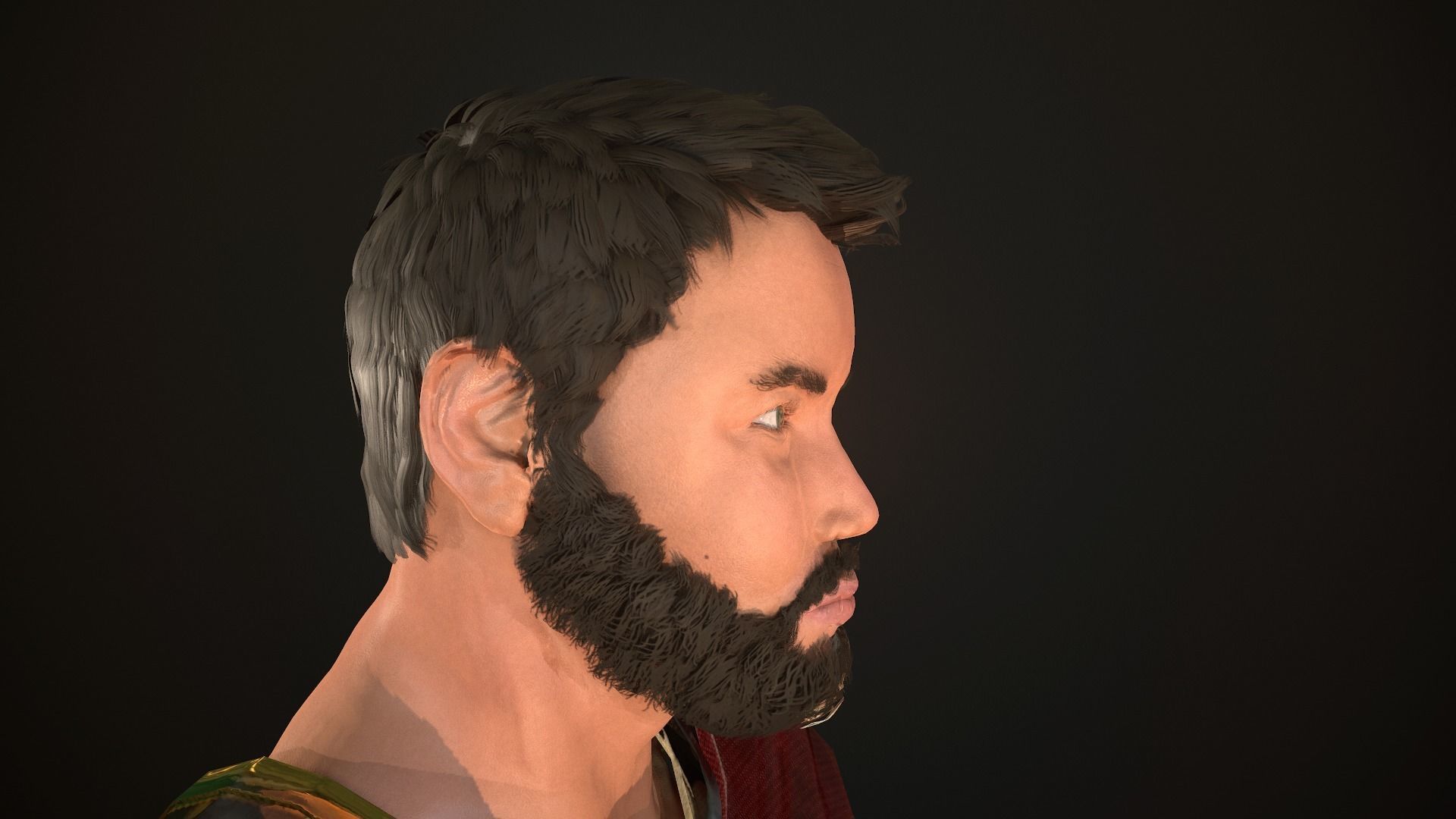 Roman Soldier With Beard Rigged Low-poly 3D model_14
