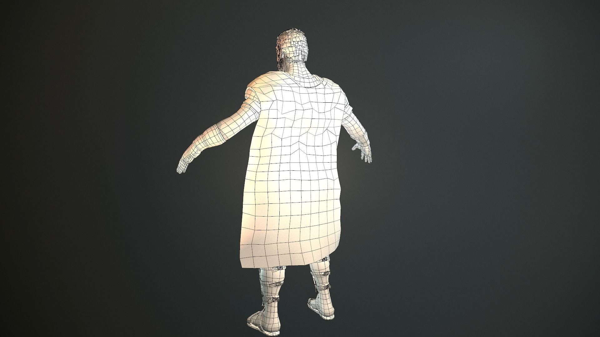 Roman Soldier With Beard Rigged Low-poly 3D model_35